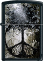 Zippo lighter with a tree design on a black background