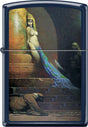 Zippo lighters with a design of a woman in an Egyptian-themed setting