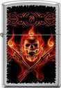 Flame-themed lighter with a skull design and 'Anne Stokes Collection' text on a black background.