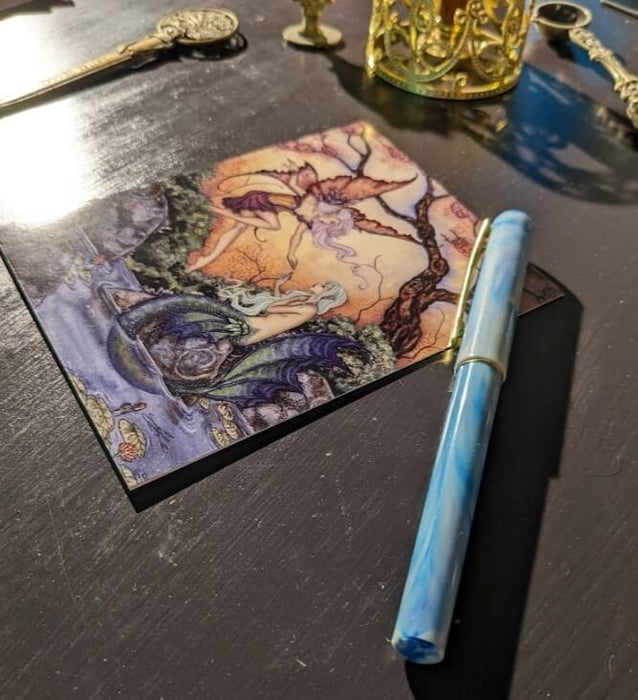 Amy Brown Notecard with mermaid and fairy