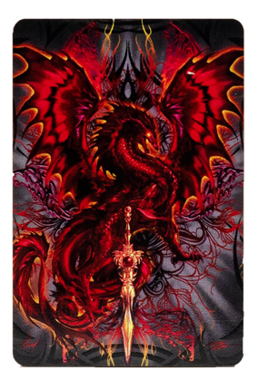 Magnet by Ruth Thompson, blood red dragon with sword
