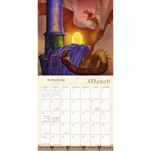 2024 Ciruelo Dragon calendar - March