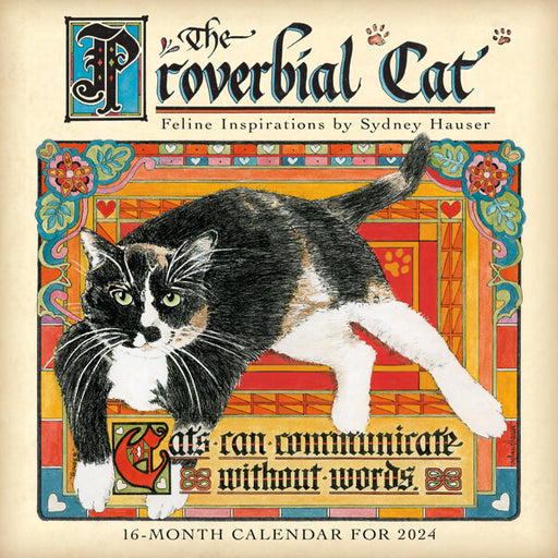 Proverbial Cat 2024 calendar cover - "Cats can communicate without words"