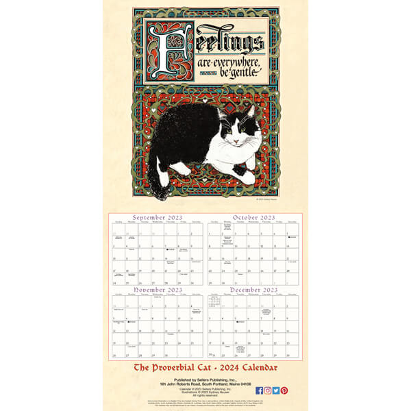  2024 Proverbial Cat calendar - Example