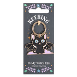 Black cat bat keychain