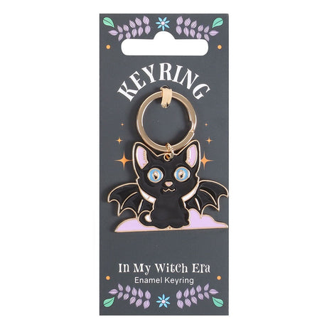 Black cat bat keychain