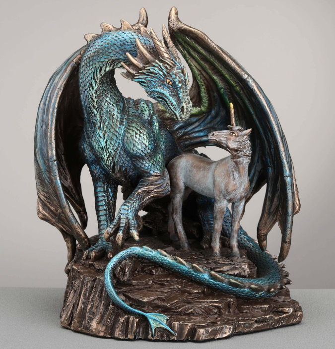 【ラプンツェル様用】HOLY DRAGONS / Волки Одина Protector of Magick Figurine by Lisa Parker - Unicorn & Dragon