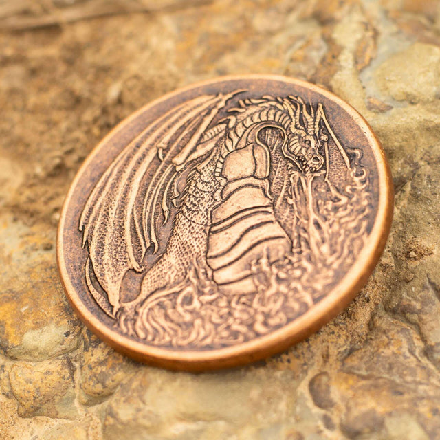 Fire dragon side of the copper coin