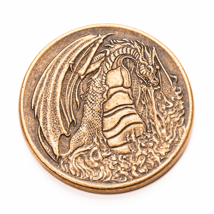 Fire & Ice Dragon and Hydra collectible coin, dragon side