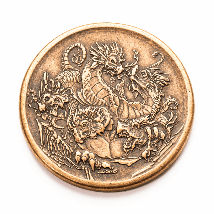 Fire & Ice Dragon and Hydra collectible coin, hydra side