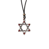 Seal of Solomon pendant necklace with red accents