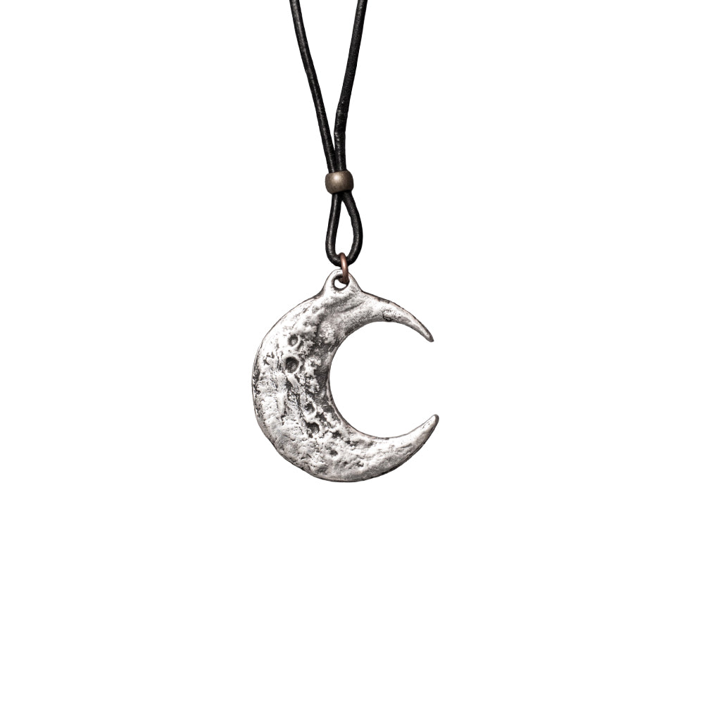 Pewter necklace - pendant is a crecsent moon