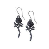 Black Pewter rose earrings