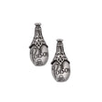 Two pewter 'Poison' bottle earrings