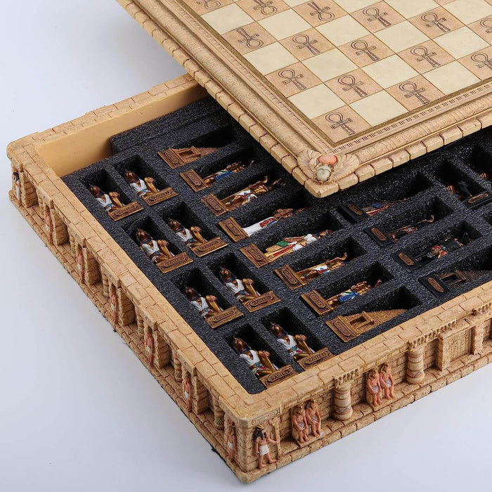 Unique Egyptian Wooden Chess With Copper Chess Pieces -  Portugal