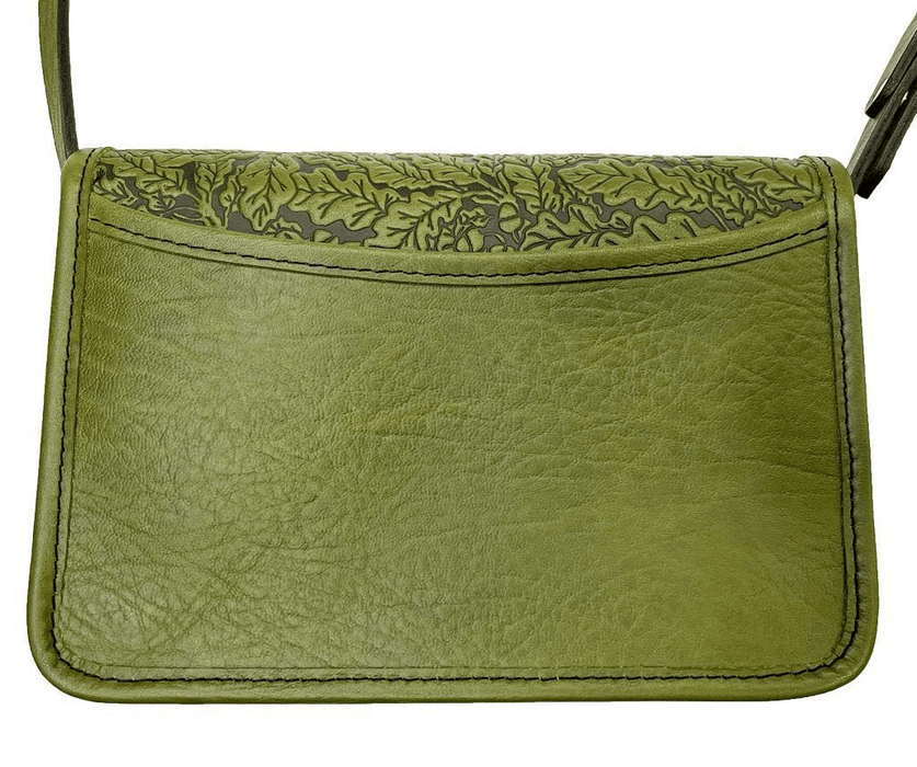 Oak Leaves 'Becca' leather cell phone handbag , back view