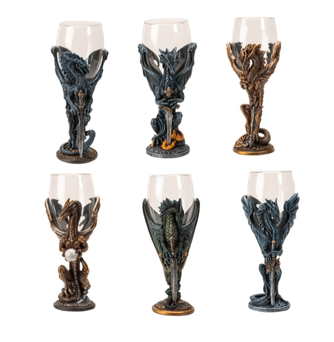 Set of 6 dragon goblets