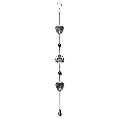 Wind chime with planchette and all seeing eye symbols