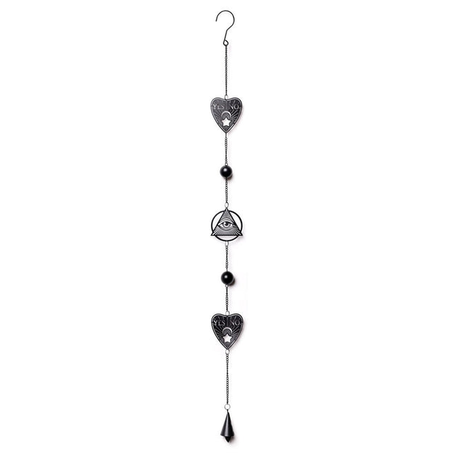 Wind chime with planchette and all seeing eye symbols