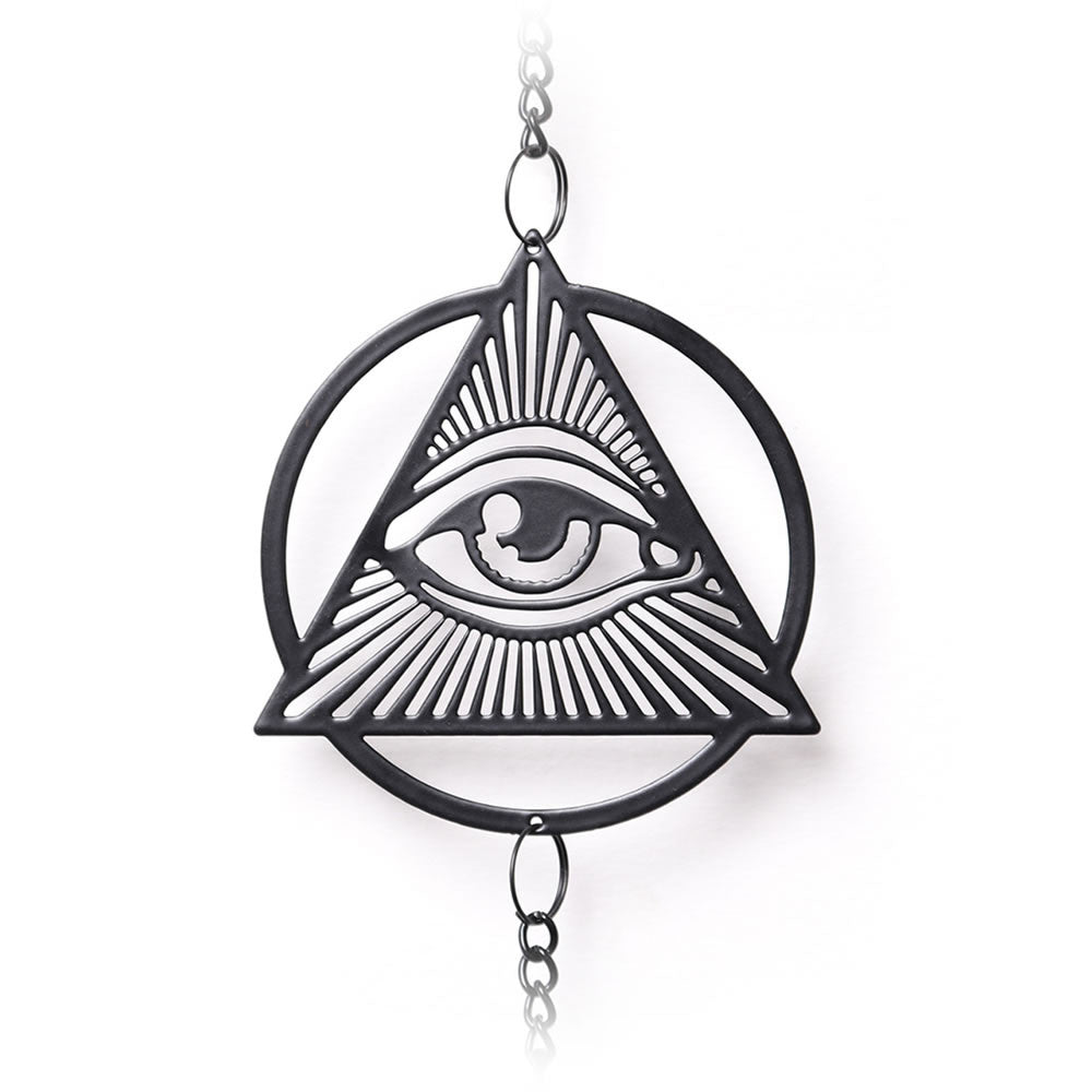 Wind chime with planchette and all seeing eye symbols
