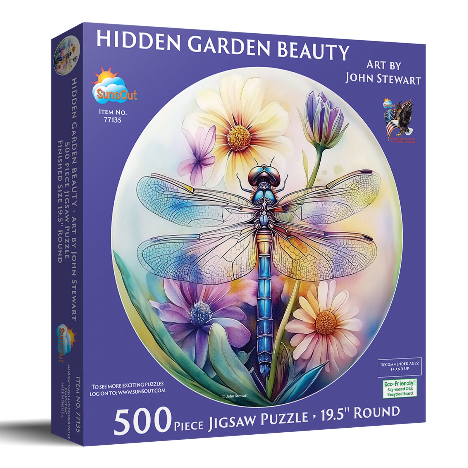 Hidden Garden Beauty Round Jigsaw Puzzle by John Stewart - 500
