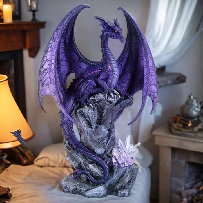 dragon on mountain with crystal