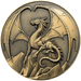 Golden dragon on rocks coin