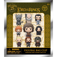 Packaging of 'The Lord of the Rings' figurine bag clip blind box with character illustrations on a decorative background.