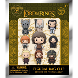Packaging of 'The Lord of the Rings' figurine bag clip blind box with character illustrations on a decorative background.