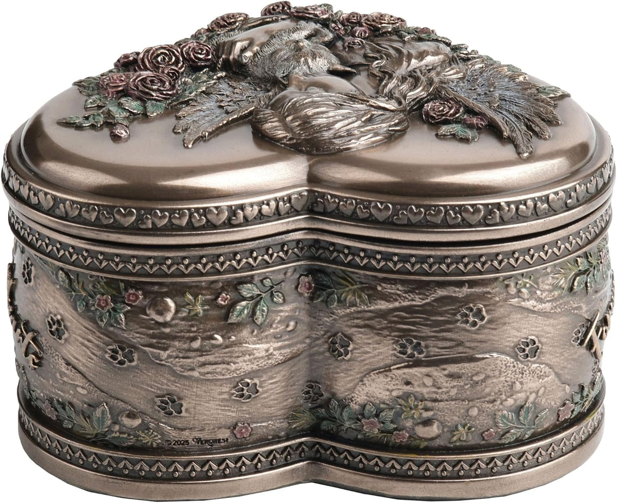 Top side view of trinket box showing pawprint design
