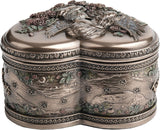 Top side view of trinket box showing pawprint design