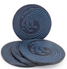 Leather coasters with wave design in navy