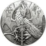 Nightblade collectible metal coin with constellation winged dragon by Ruth Thompson
