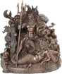A detailed bronze-finished sculpture of Neptune seated with a mermaid, surrounded by sea creatures, a trident, coral, and a treasure chest