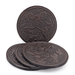 Celtic horse leather coasters in dark chocolate brown color