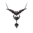 pewterbat-shaped necklace on a white background