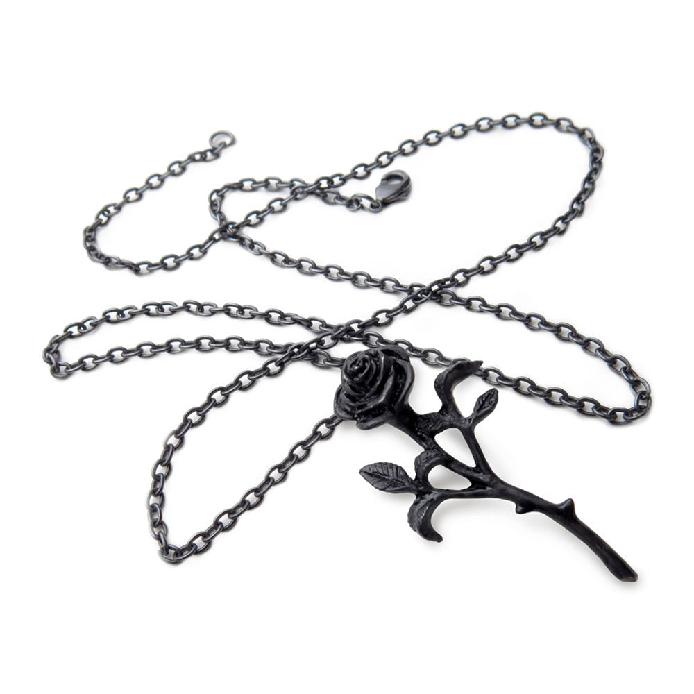 Black rose necklace