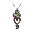 Pendant necklace with rainbow Austrian crystal and pewter tentacles wrapped around