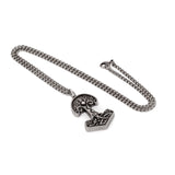 Silver necklace with Thor's Hammer/Tree of Life pendant