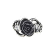 Pewter ring with black rose and Austrian crystals