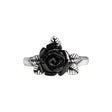 Pewter ring with black rose