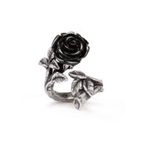 Pewter ring with black rose