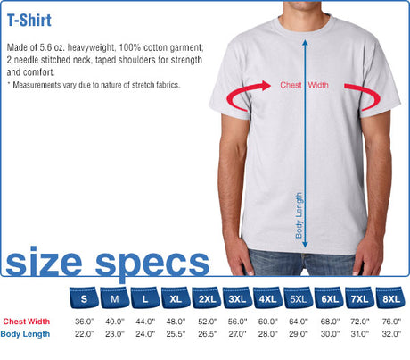 T-shirt size chart