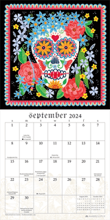 2024 Mini Sugar Skulls Day of the Dead Calendar - September example