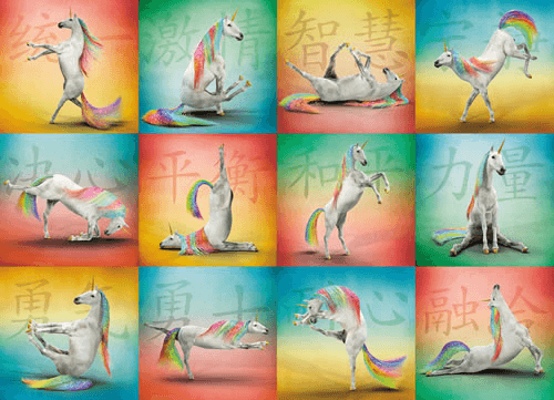 Poses of the Unicorn Yoga puzzle