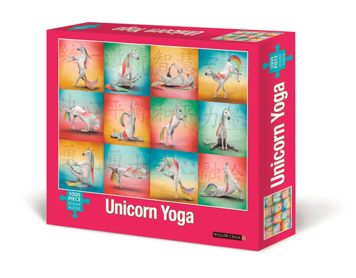 1000 piece Unicorn Yoga jigsaw puzzle in red box