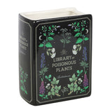 Book shaped ceramic vase with 'Library of Poisonous Plants' floral design 