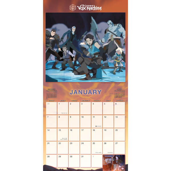 2024 Critical Role - The Legend of Vox Machina calendar - January