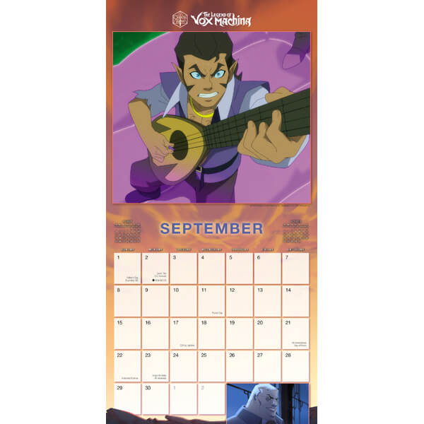 2024 Critical Role - The Legend of Vox Machina calendar - September