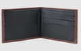 Inner pockets of leather wallet